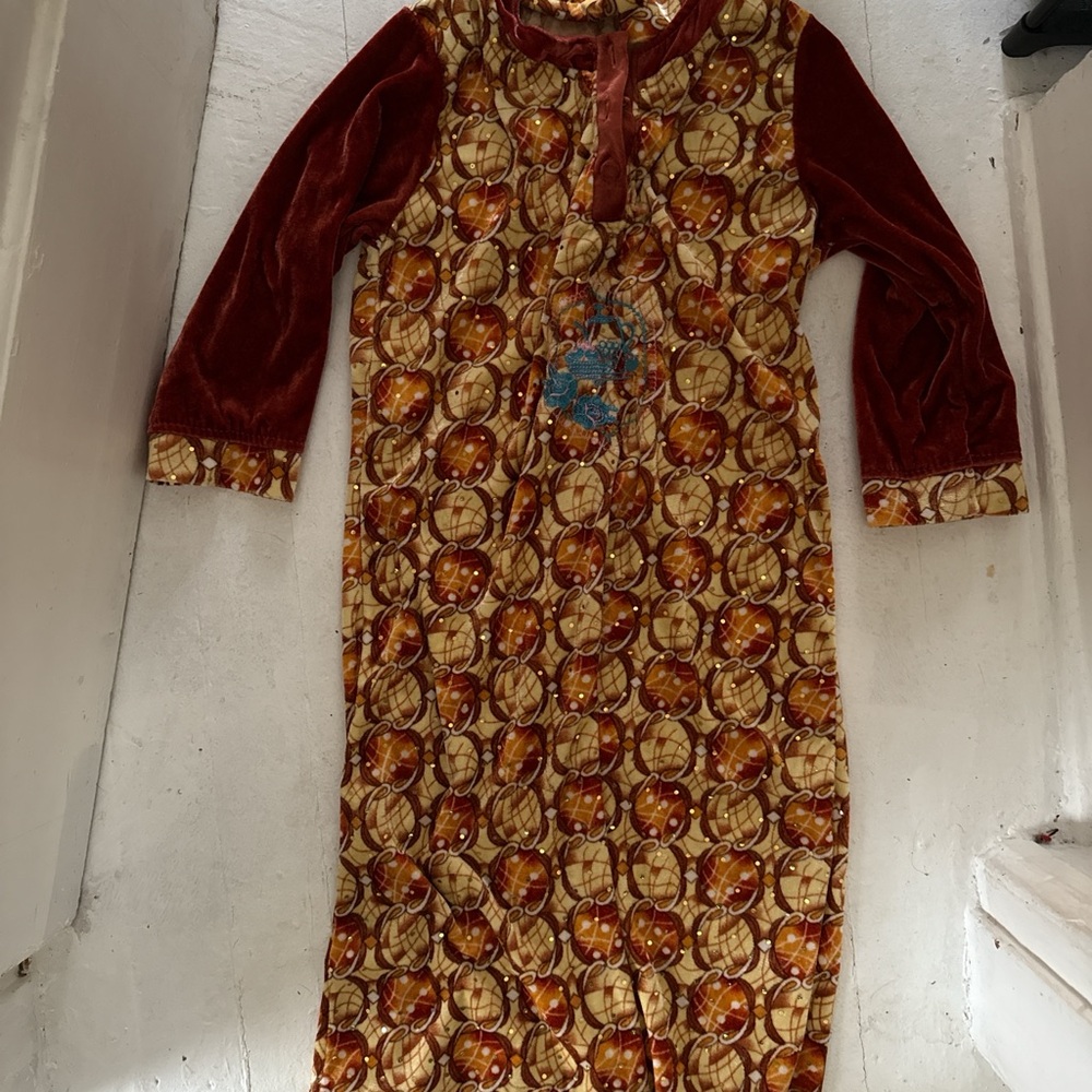 Vintage Style Long Sleeve Dress with Pattern